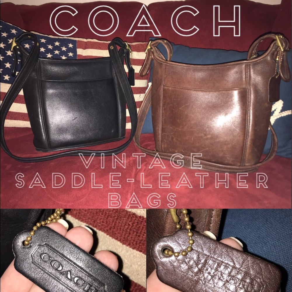Vintage COACH 9816 Leather Purses - Black & Brown